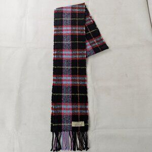 Burberry London Plaid 77% Merino & 21% Angora & 2% Cashmere Black Scarf